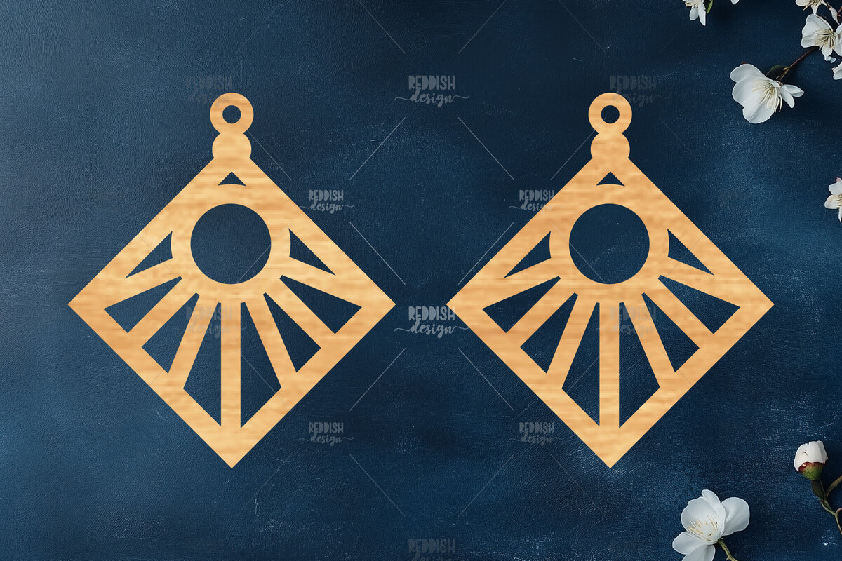 Σετ των 3 Intra απο ξύλο plywood 3mm-4mm πάχος Σκουλαρίκια Boho Δίασταση 3x3 cm INTRAFABR-119113257