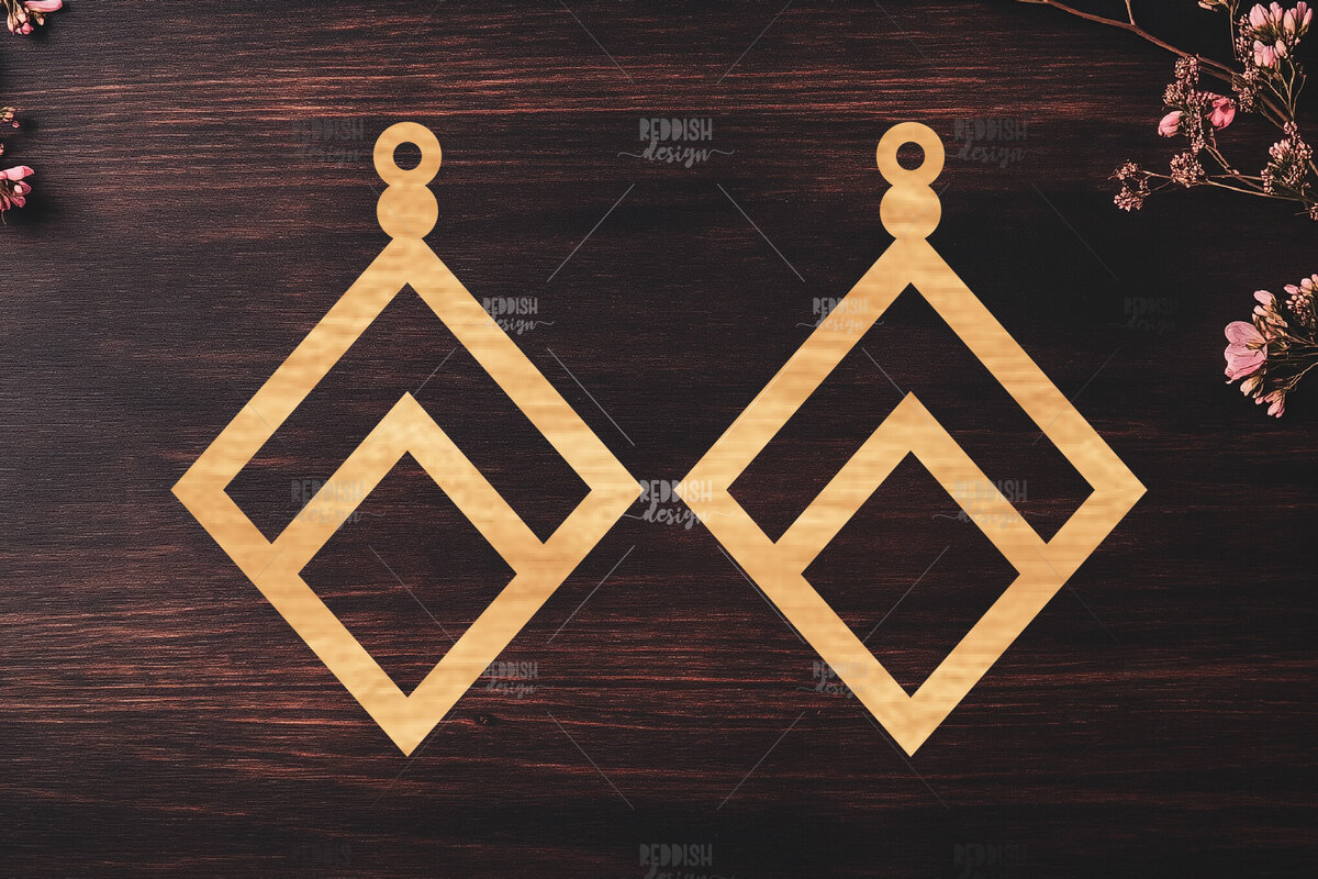 Σετ των 3 Intra απο ξύλο plywood 3mm-4mm πάχος Σκουλαρίκια Boho Δίασταση 3x3 cm INTRAFABR-119113284