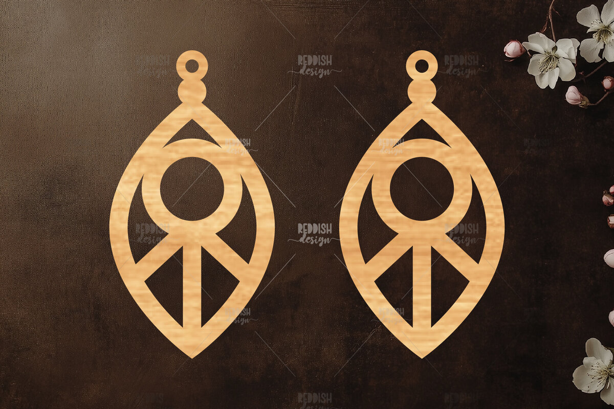 Σετ των 3 Intra απο ξύλο plywood 3mm-4mm πάχος Σκουλαρίκια Boho Δίασταση 3x3 cm INTRAFABR-119113294