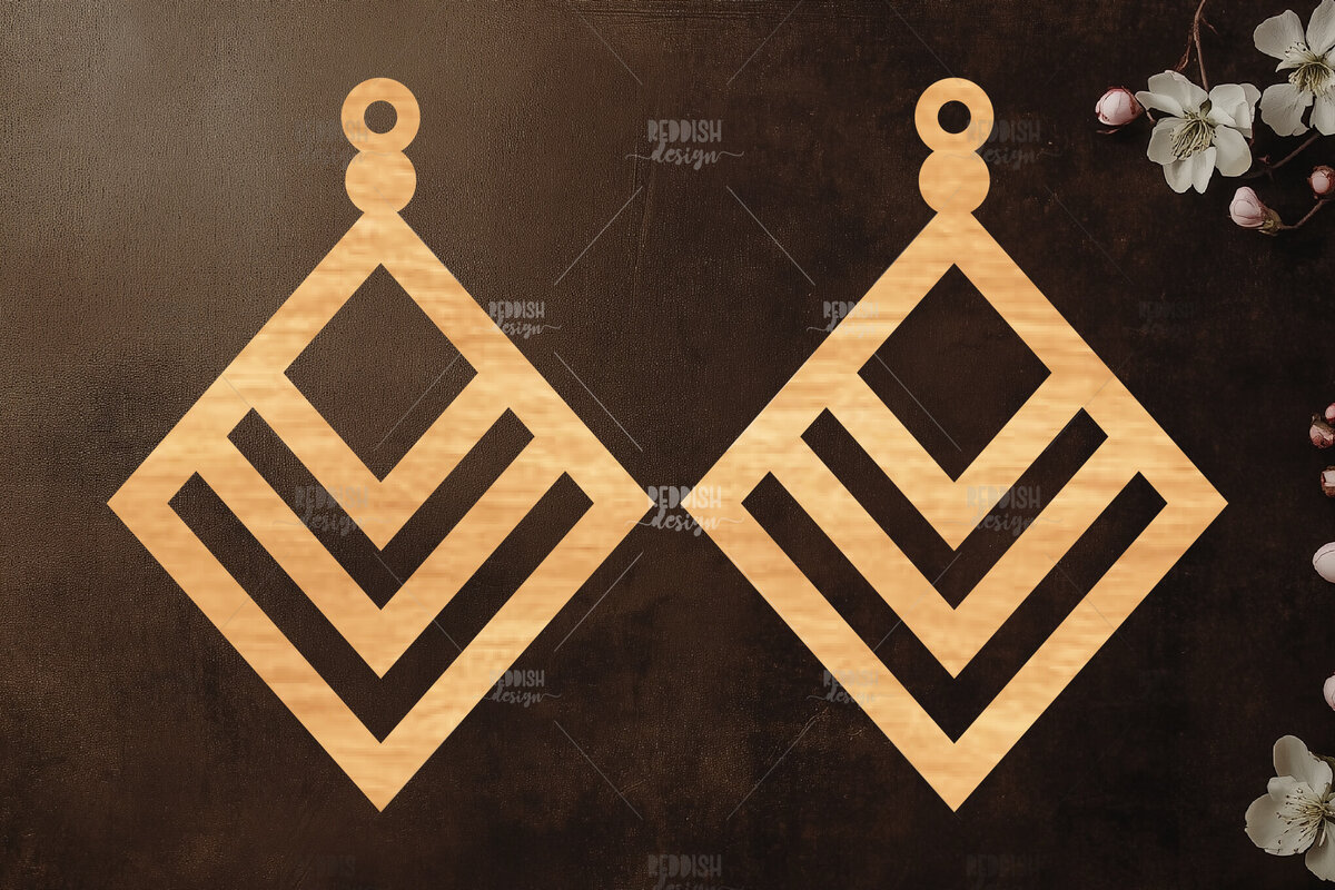 Σετ των 3 Intra απο ξύλο plywood 3mm-4mm πάχος Σκουλαρίκια Boho Δίασταση 3x3 cm INTRAFABR-119113324