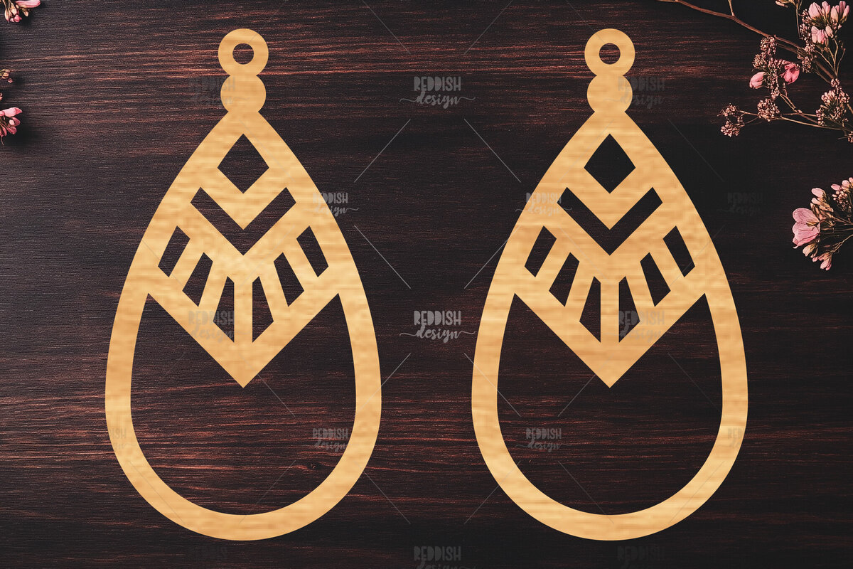 Σετ των 3 Intra απο ξύλο plywood 3mm-4mm πάχος Σκουλαρίκια Boho Δίασταση 3x3 cm INTRAFABR-119113374