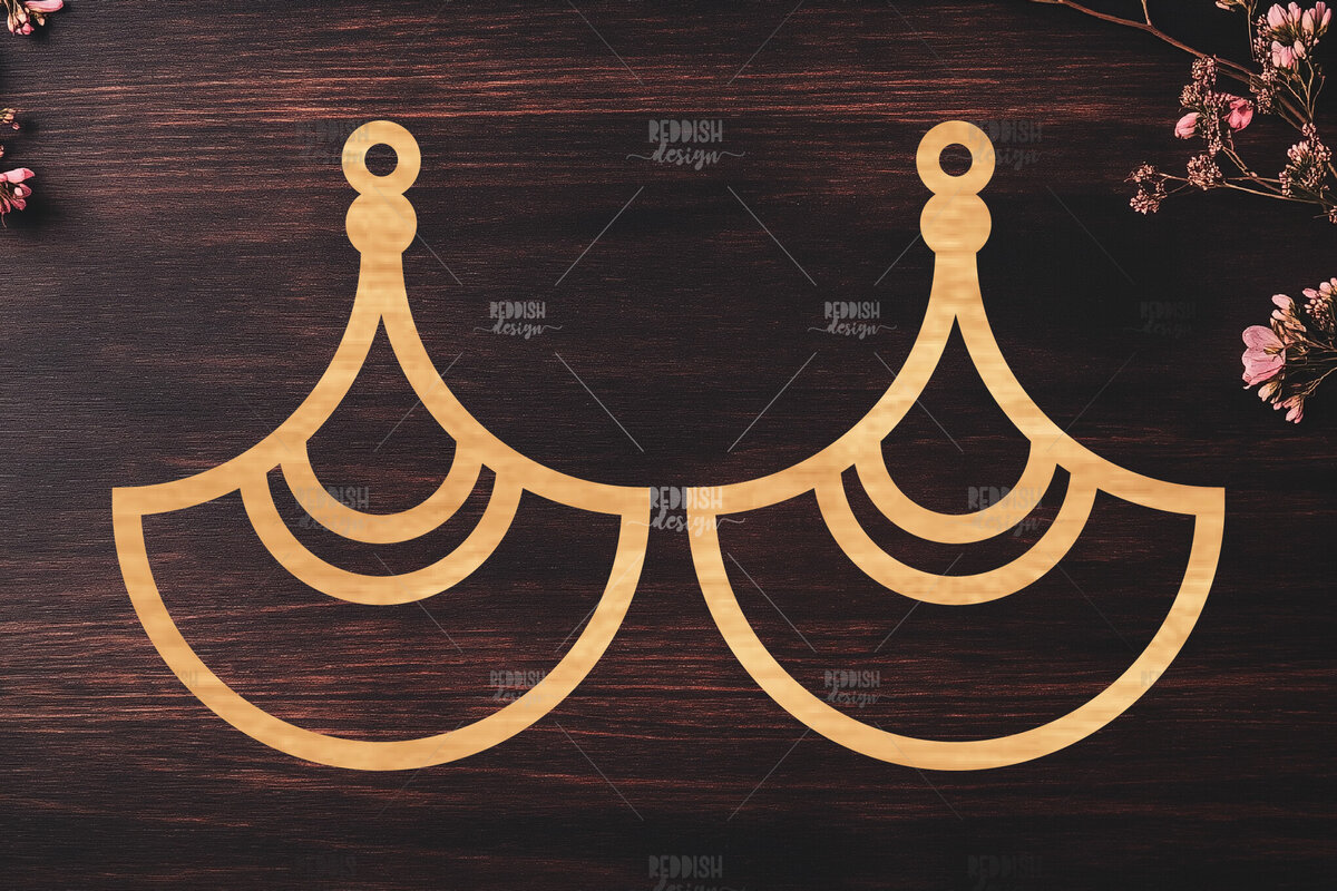 Σετ των 3 Intra απο ξύλο plywood 3mm-4mm πάχος Σκουλαρίκια Boho Δίασταση 3x3 cm INTRAFABR-119113391