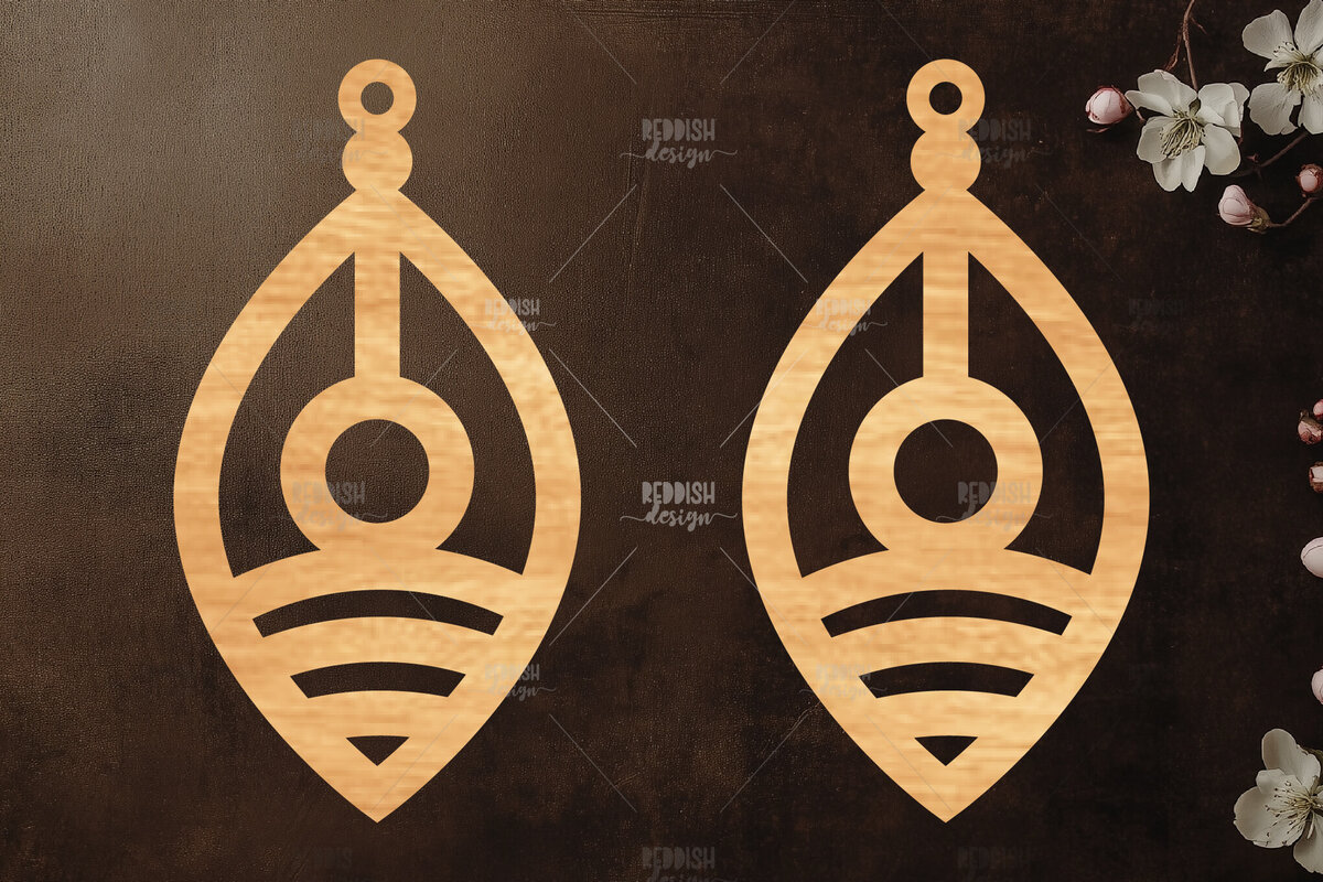 Σετ των 3 Intra απο ξύλο plywood 3mm-4mm πάχος Σκουλαρίκια Boho Δίασταση 3x3 cm INTRAFABR-119113403