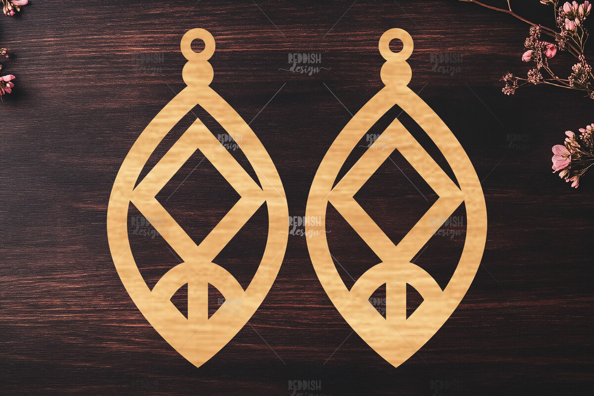 Σετ των 3 Intra απο ξύλο plywood 3mm-4mm πάχος Σκουλαρίκια Boho Δίασταση 3x3 cm INTRAFABR-119112963