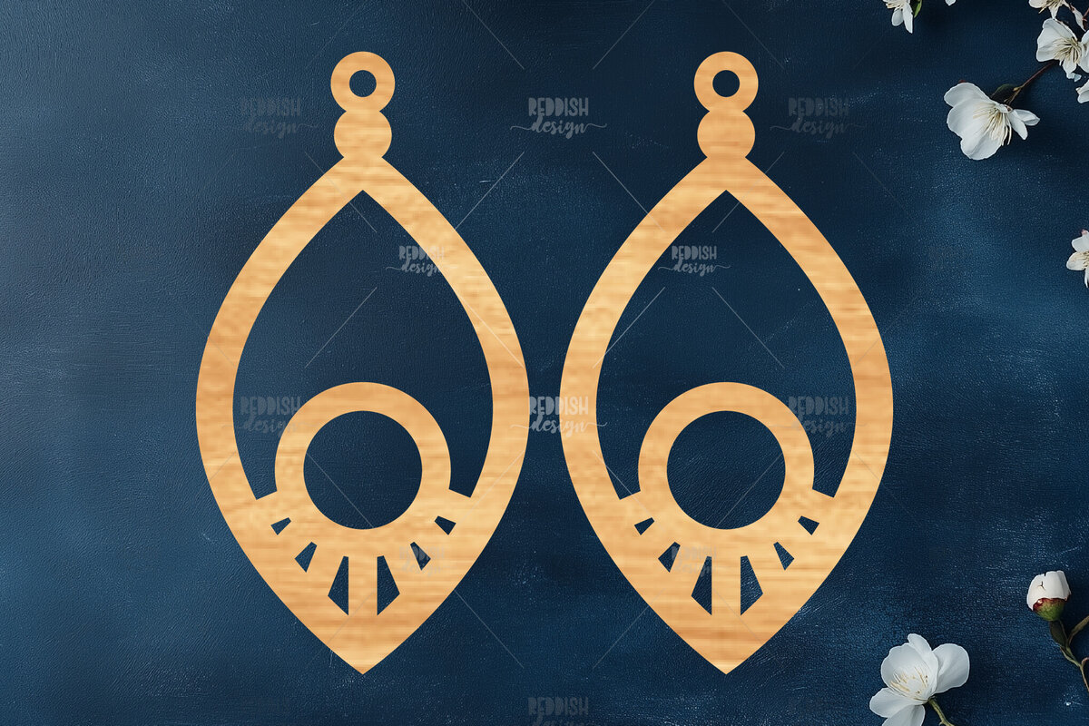 Σετ των 3 Intra απο ξύλο plywood 3mm-4mm πάχος Σκουλαρίκια Boho Δίασταση 3x3 cm INTRAFABR-119113139