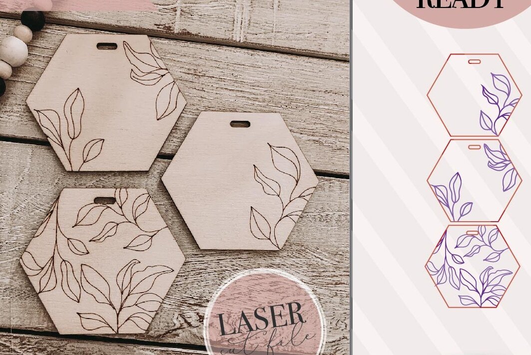 Σετ των 3 Intra απο ξύλο plywood 3mm-4mm πάχος μπρελόκ Boho Floral Δίασταση 4x4 cm INTRAFABR-74342811