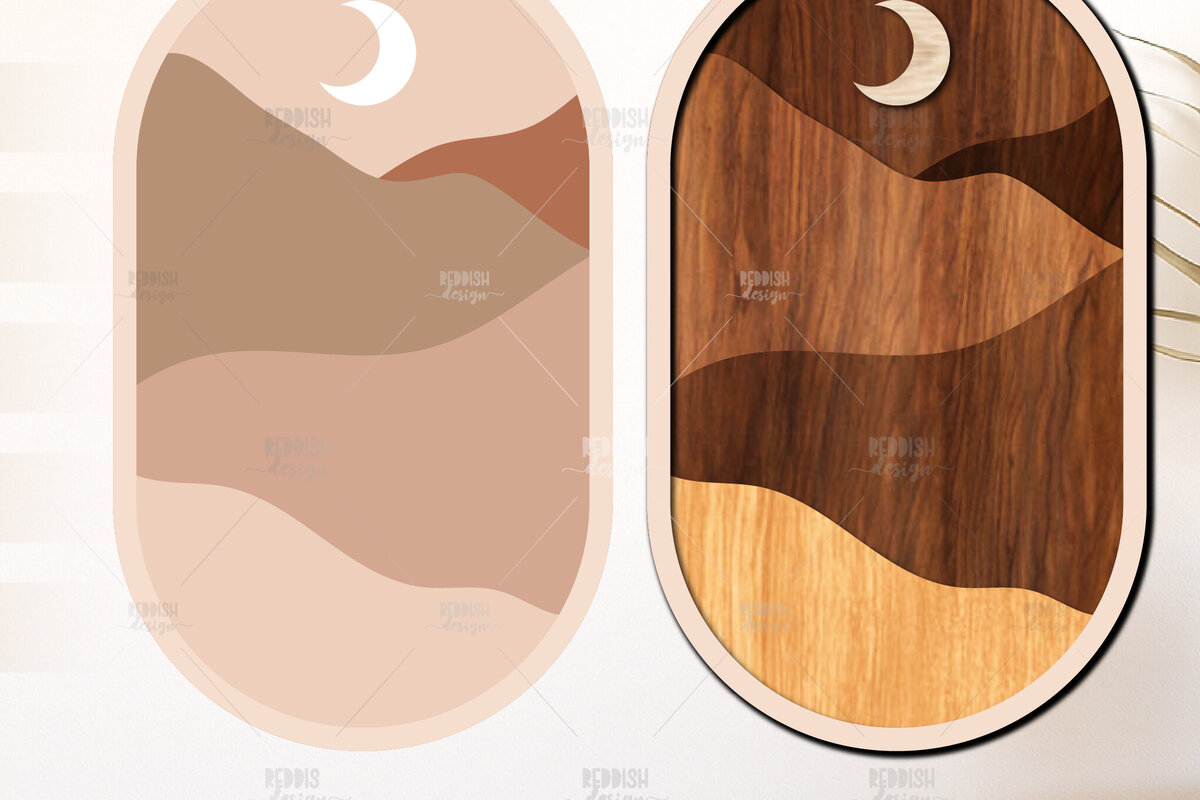 Intra απο ξύλο plywood 3mm-4mm πάχος Boho Landscape Art Wall Art Δίασταση 40x40 cm INTRAFABR-124846267