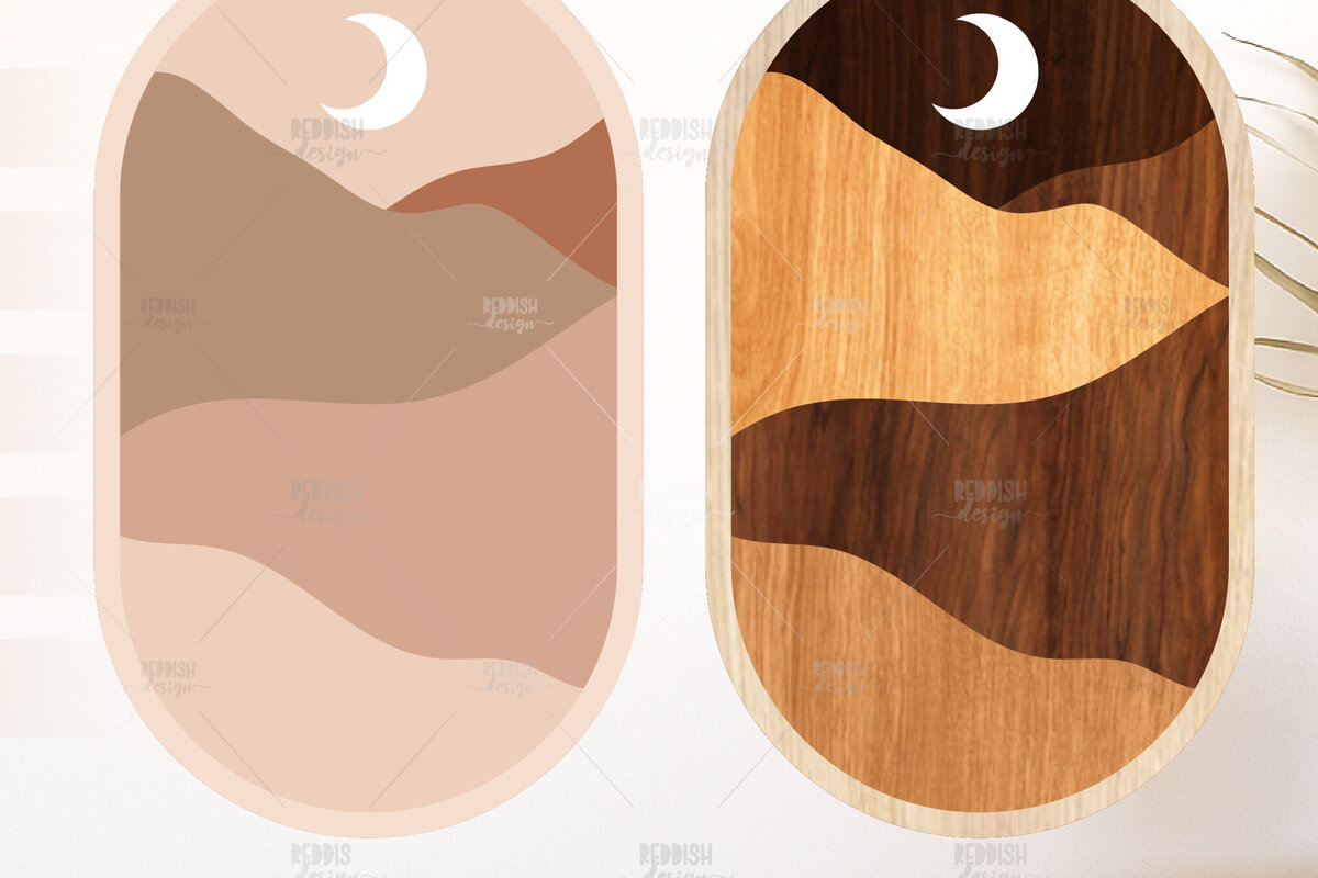 Intra απο ξύλο plywood 3mm-4mm πάχος Boho Landscape Art Wall Art Δίασταση 40x40 cm INTRAFABR-124846455