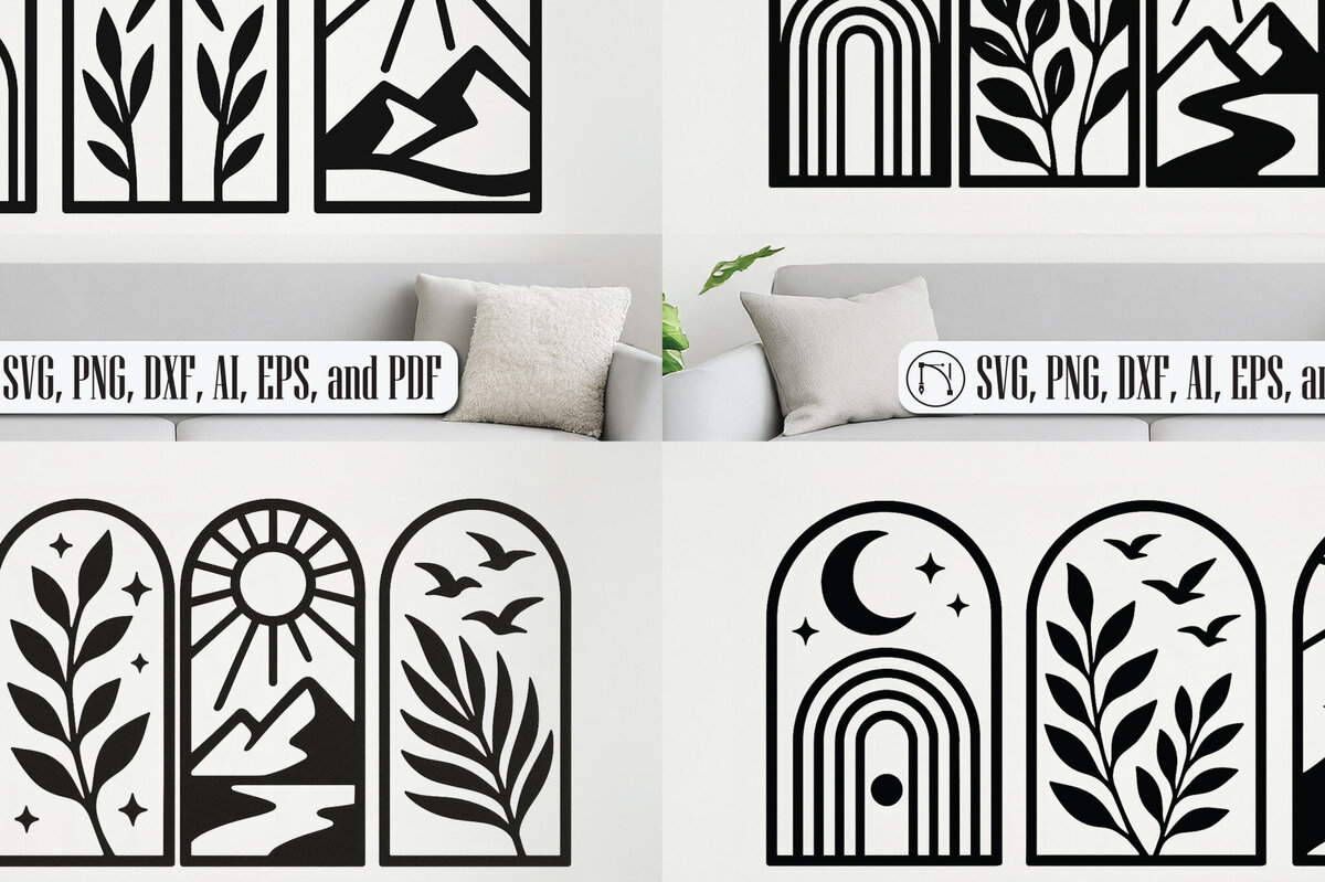 Σετ των 3 Intra απο ξύλο plywood 3mm-4mm πάχος Boho Wall Art Δίασταση 4x4 cm INTRAFABR-121960959