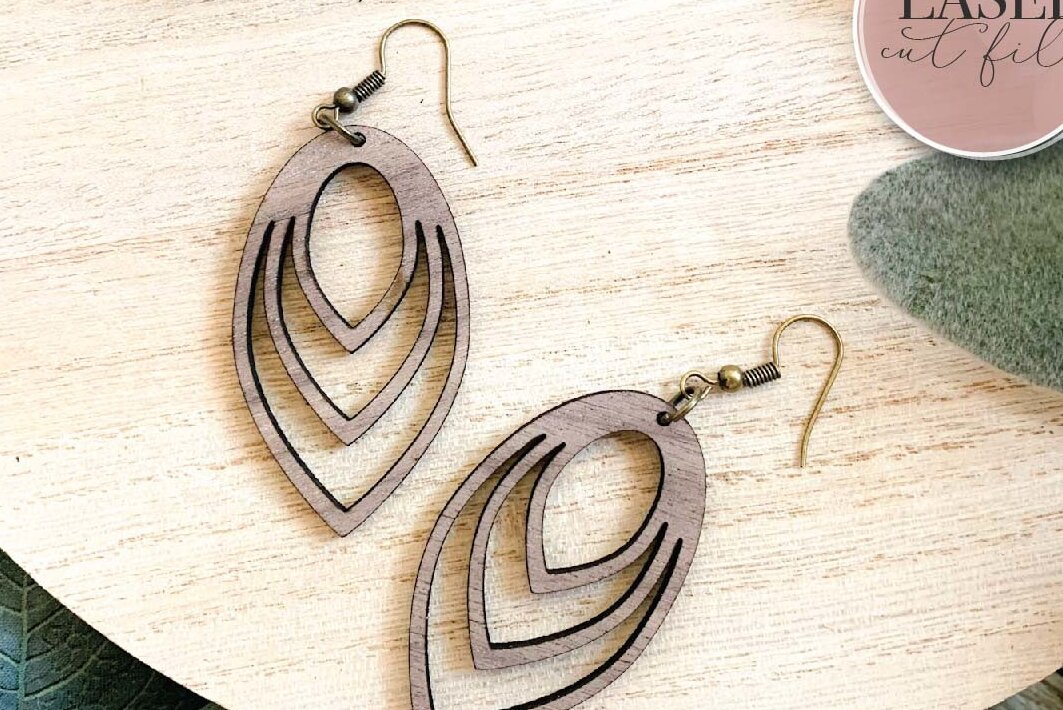 Σετ των 3 Intra απο ξύλο plywood 3mm-4mm πάχος Σκουλαρίκια λέιζερ Boho Δίασταση 3x3 cm INTRAFABR-74258518
