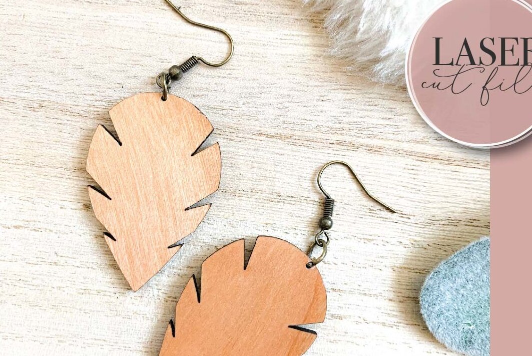 Σετ των 3 Intra απο ξύλο plywood 3mm-4mm πάχος Σκουλαρίκια λέιζερ Boho Leaf Δίασταση 3x3 cm INTRAFABR-73680181