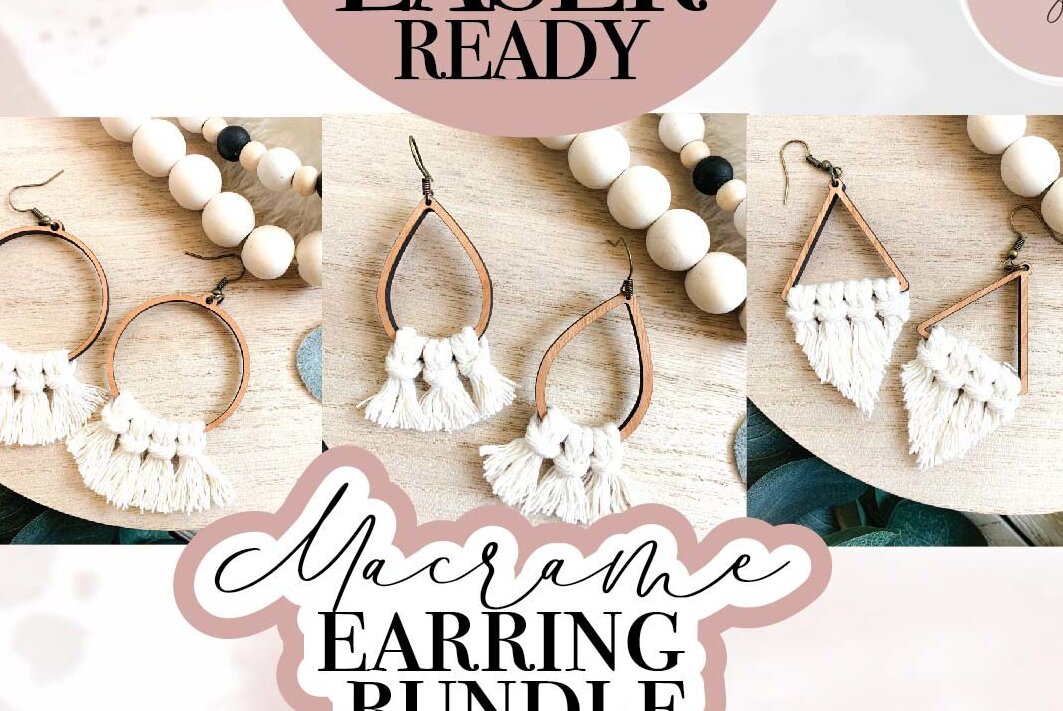 Σετ των 3 Intra απο ξύλο plywood 3mm-4mm πάχος αρχείου σκουλαρίκι λέιζερ Boho Macrame Δίασταση 3x3 cm INTRAFABR-70932035