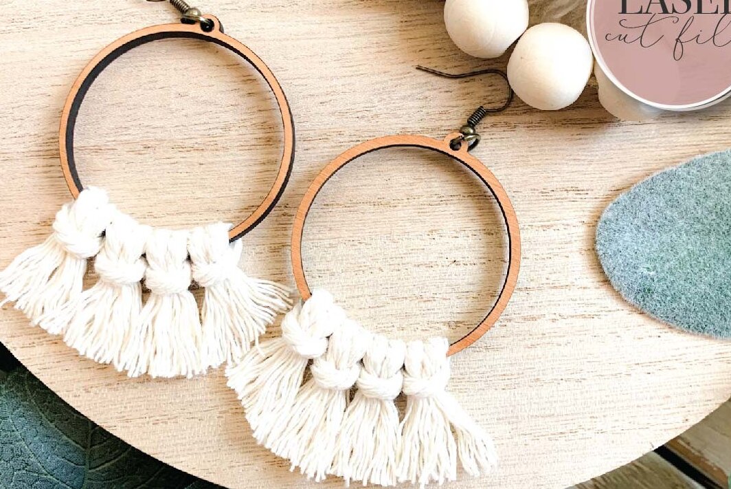 Σετ των 3 Intra απο ξύλο plywood 3mm-4mm πάχος Σκουλαρίκια λέιζερ Boho Macrame Δίασταση 3x3 cm INTRAFABR-73352158