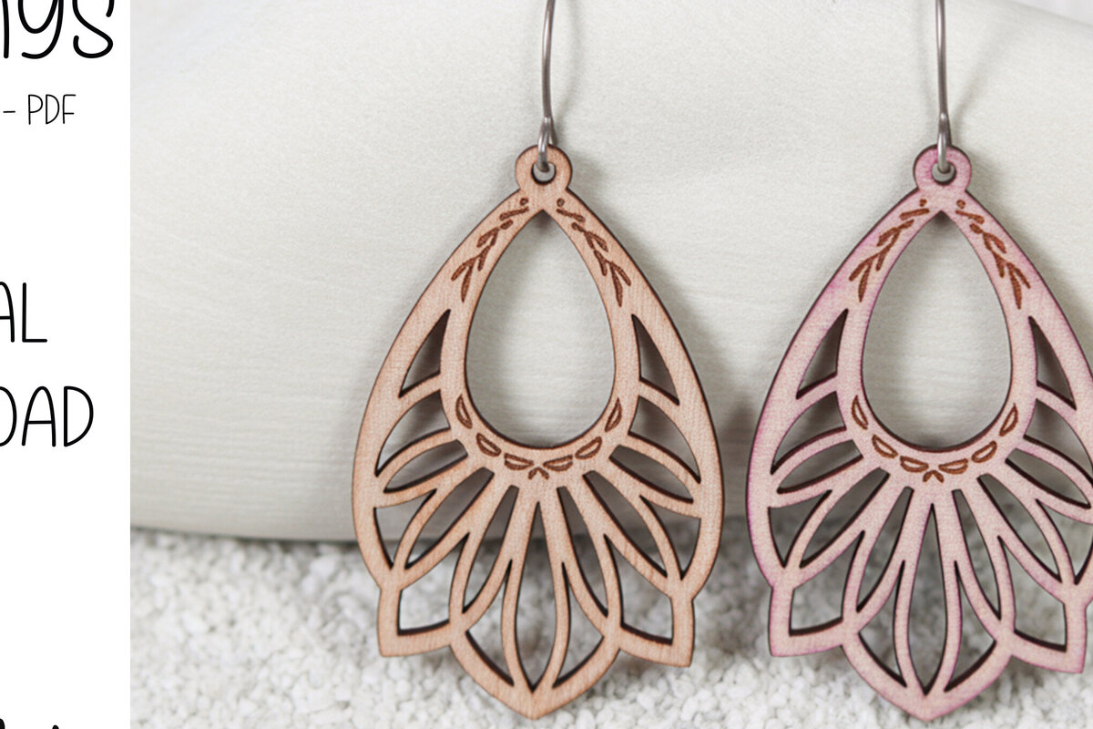Σετ των 3 Intra απο ξύλο plywood 3mm-4mm πάχος Boho Mandala Drop Earrings Δίασταση 3x3 cm INTRAFABR-121745389