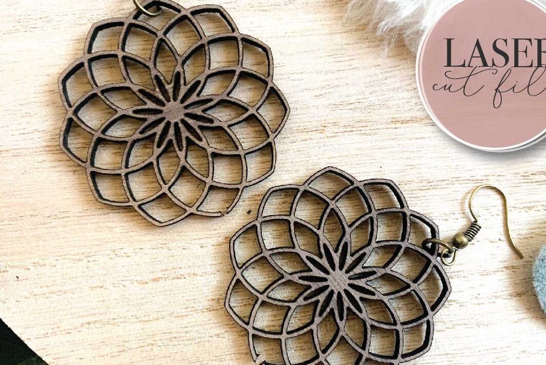 Σετ των 3 Intra απο ξύλο plywood 3mm-4mm πάχος Σκουλαρίκια λέιζερ Boho Mandala Δίασταση 3x3 cm INTRAFABR-73680691