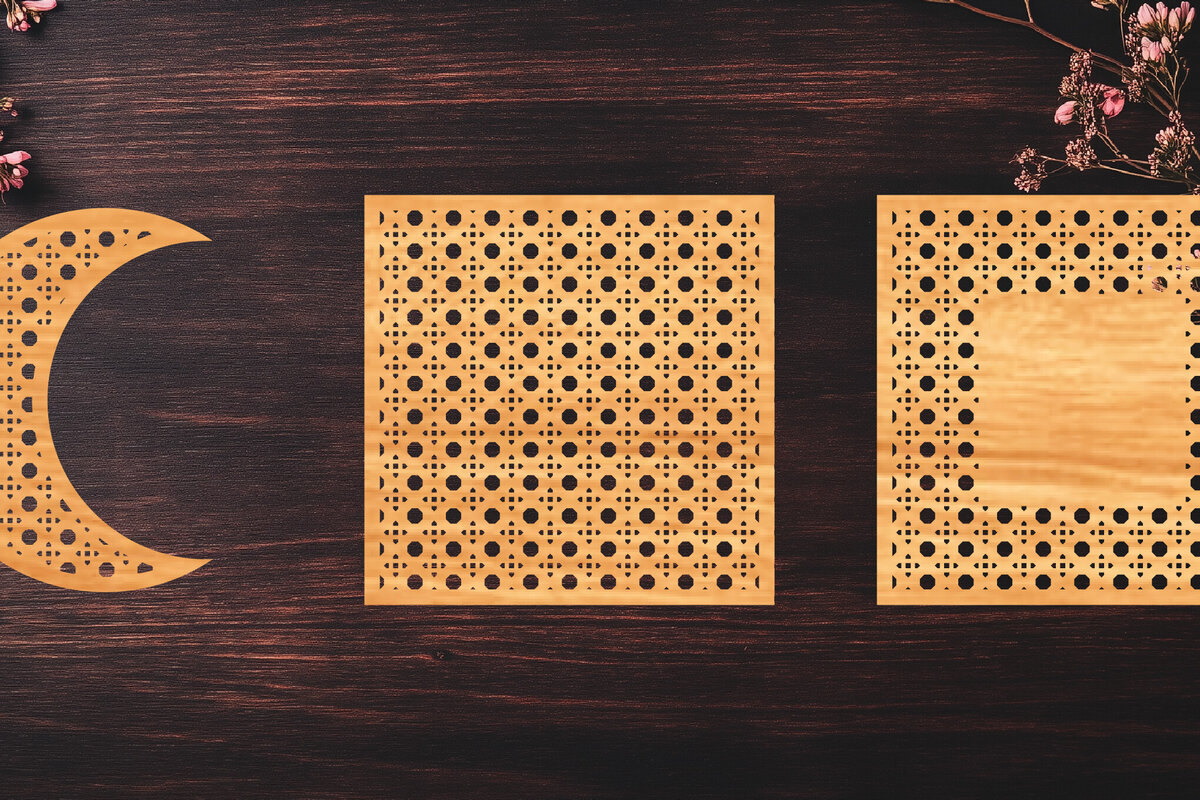 Intra απο ξύλο plywood 3mm-4mm πάχος Boho Rattan Signs Δίασταση 30x20 cm INTRAFABR-123333510