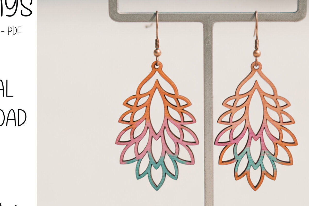 Σετ των 3 Intra απο ξύλο plywood 3mm-4mm πάχος Σκουλαρίκια Boho Tropical Drop Δίασταση 3x3 cm INTRAFABR-121919827