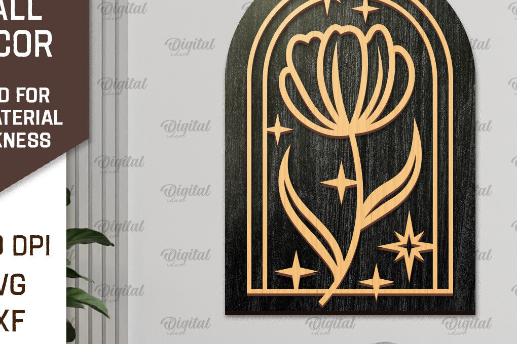 Intra απο ξύλο plywood 3mm-4mm πάχος Σχέδιο κοπής με λέιζερ διακόσμηση τοίχου Boho Δίασταση 30x20 cm INTRAFABR-103399402