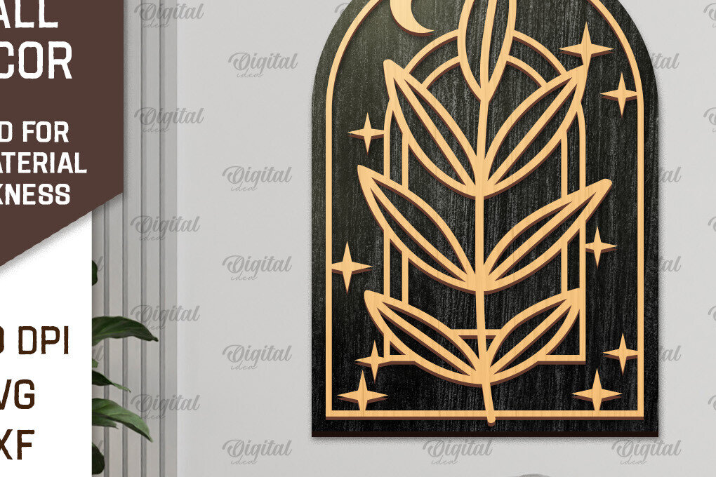 Intra απο ξύλο plywood 3mm-4mm πάχος Σχέδιο κοπής με λέιζερ διακόσμηση τοίχου Boho Δίασταση 30x20 cm INTRAFABR-103399018