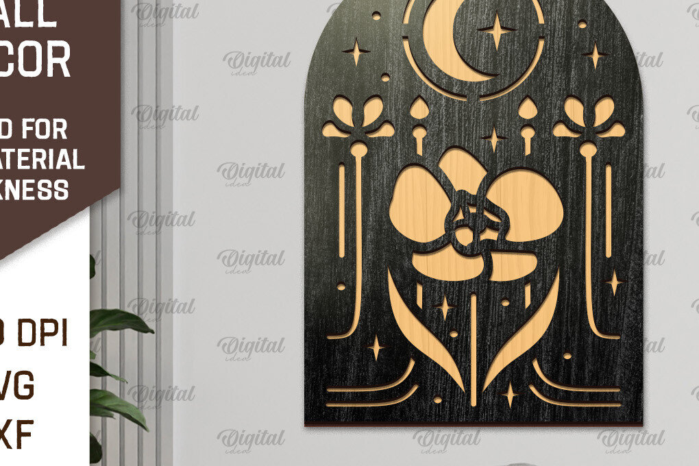 Intra απο ξύλο plywood 3mm-4mm πάχος Σχέδιο κοπής με λέιζερ διακόσμηση τοίχου Boho Δίασταση 30x20 cm INTRAFABR-103399074