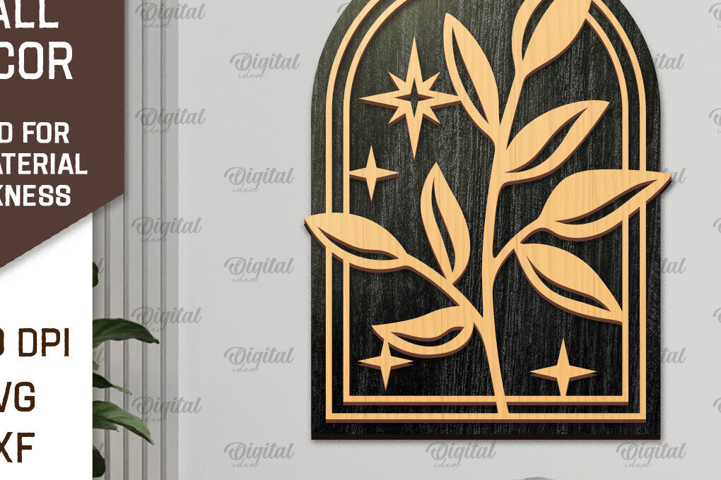 Intra απο ξύλο plywood 3mm-4mm πάχος Σχέδιο κοπής με λέιζερ διακόσμηση τοίχου Boho Δίασταση 30x20 cm INTRAFABR-103398538