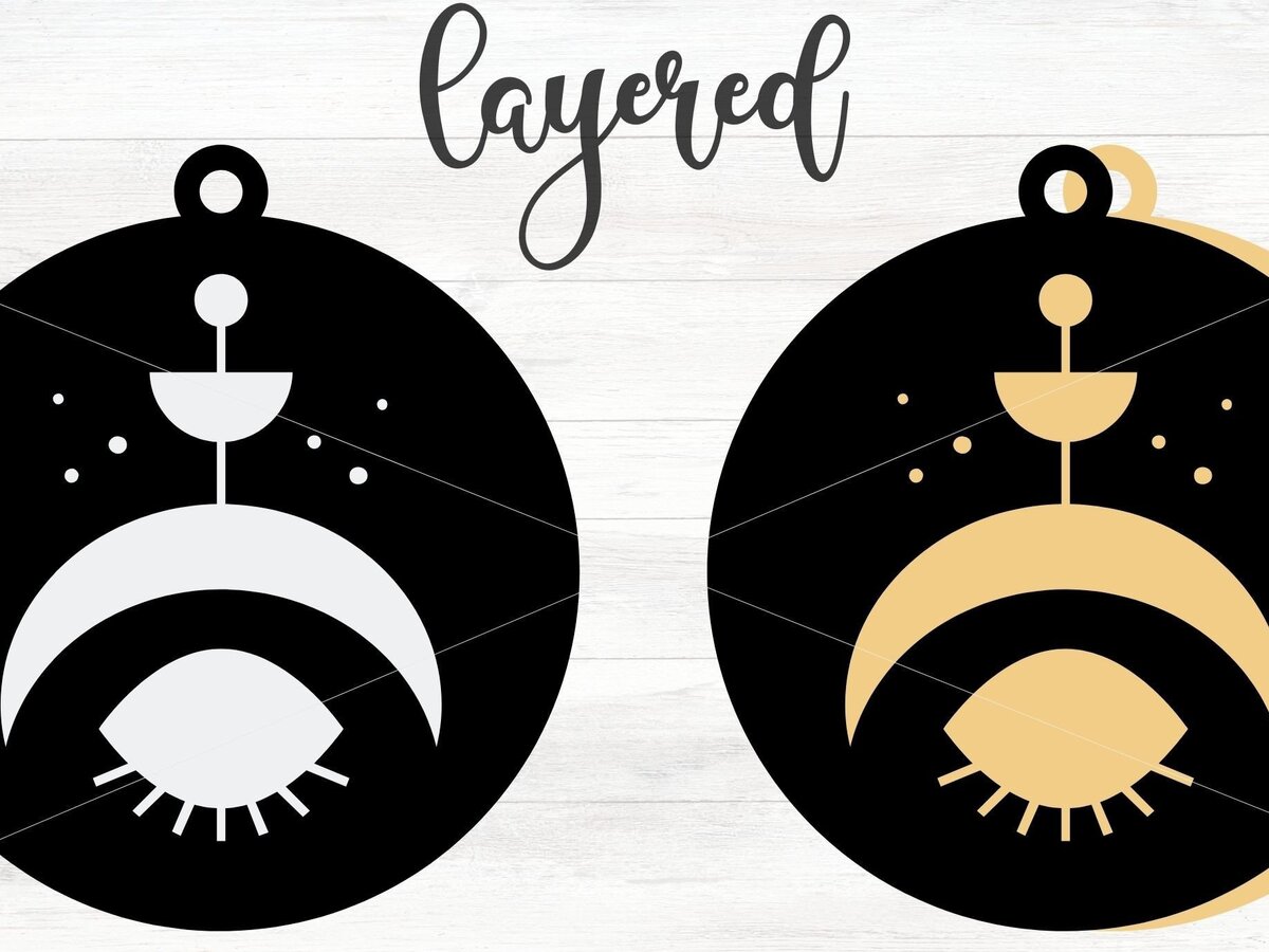 Σετ των 3 Intra απο ξύλο plywood 3mm-4mm πάχος Πρότυπο σκουλαρίκι Boho Witchy Moon Δίασταση 3x3 cm INTRAFABR-34793611