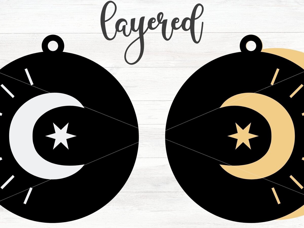 Σετ των 3 Intra απο ξύλο plywood 3mm-4mm πάχος Πρότυπο σκουλαρίκι Boho Witchy Moon Δίασταση 3x3 cm INTRAFABR-34767718