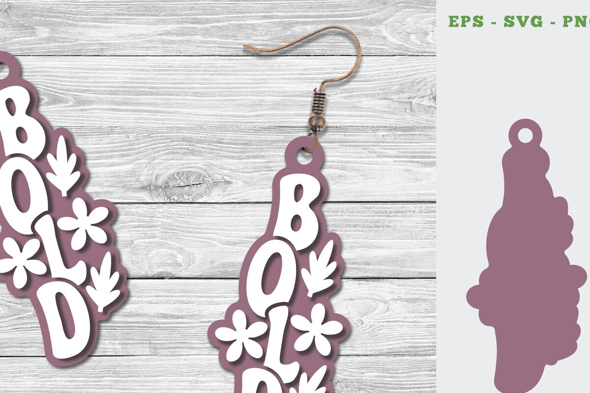 Σετ των 3 Intra απο ξύλο plywood 3mm-4mm πάχος Έντονα σκουλαρίκια κοπής με λέιζερ Δίασταση 3x3 cm INTRAFABR-111648024