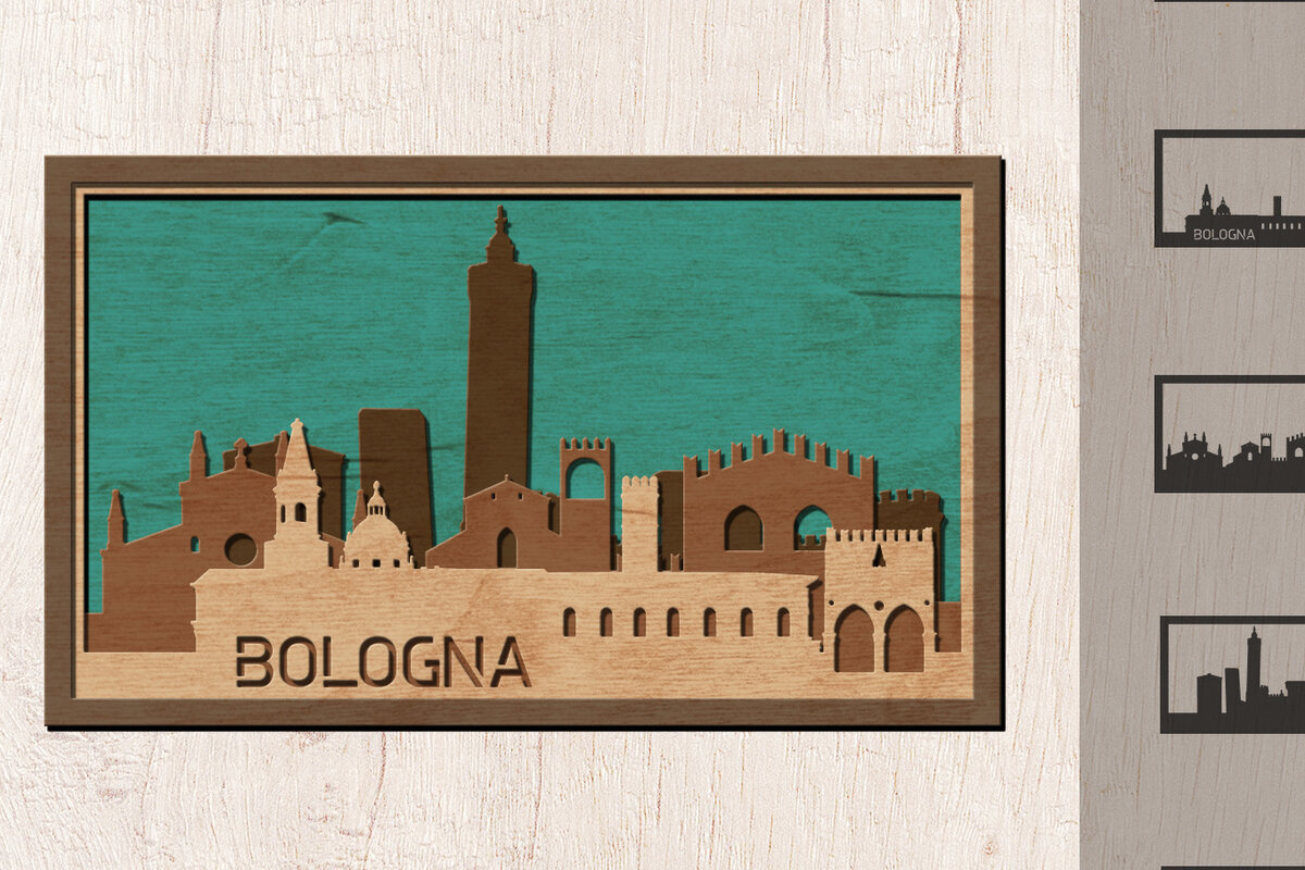 Intra απο ξύλο plywood 3mm-4mm πάχος Bologna Skyline , πολλαπλών στρώσεων Δίασταση 30x20 cm INTRAFABR-14911468