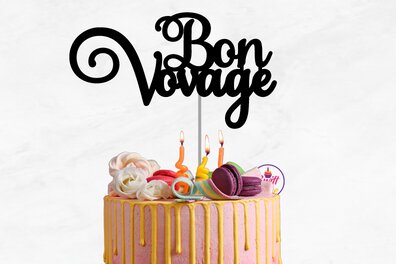 Σετ των 2 Intra απο ξύλο plywood 3mm-4mm πάχος Bon Voyage Cake Topper Δίασταση 15x15 cm INTRAFABR-75260490
