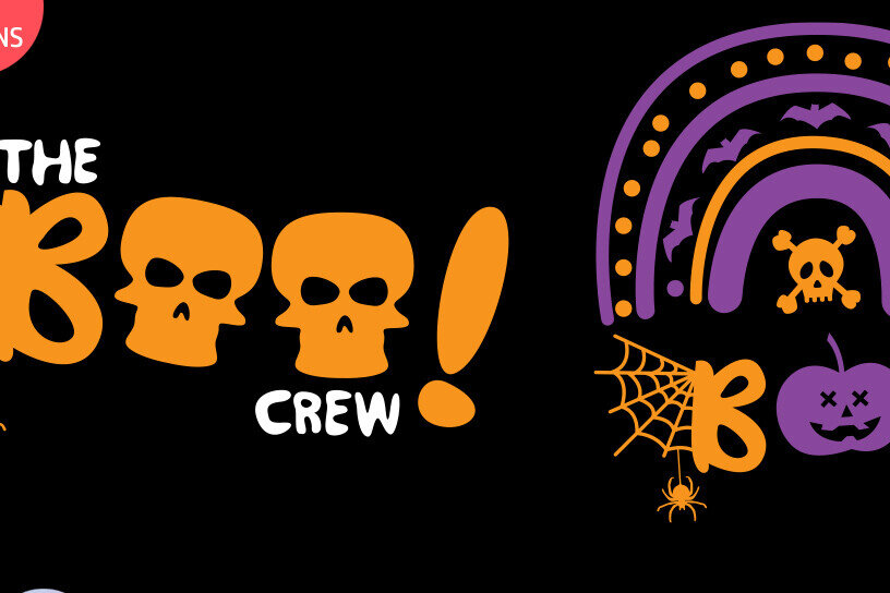 Σετ των 2 Intra απο ξύλο plywood 3mm-4mm πάχος Boo Crew , Halloween, the Boo Crew Δίασταση 15x15 cm INTRAFABR-81085634