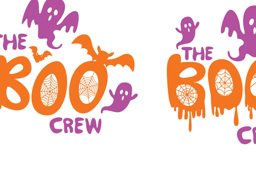 Σετ των 2 Intra απο ξύλο plywood 3mm-4mm πάχος Boo Crew , Halloween, the Boo Crew Δίασταση 15x15 cm INTRAFABR-81016638