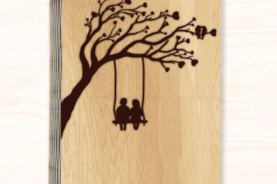 Σετ των 2 Intra απο ξύλο plywood 3mm-4mm πάχος κοπής με λέιζερ Book Box Δίασταση 15x15 cm INTRAFABR-28528972