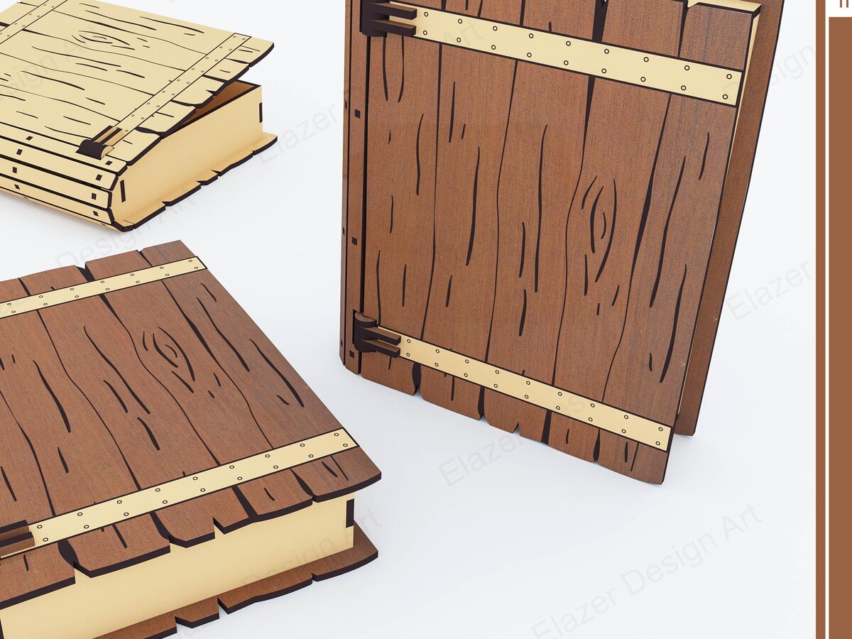 Σετ των 3 Intra απο ξύλο plywood 3mm-4mm πάχος Book Box , Gift Box Δίασταση 10x10 cm INTRAFABR-77947947