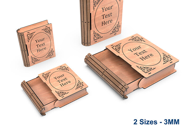 Σετ των 3 Intra απο ξύλο plywood 3mm-4mm πάχος Κουτί βιβλίου, Κουτί αποθήκευσης, Κουτί δώρου, Συρτάρι Δίασταση 10x10 cm INTRAFABR-117523022