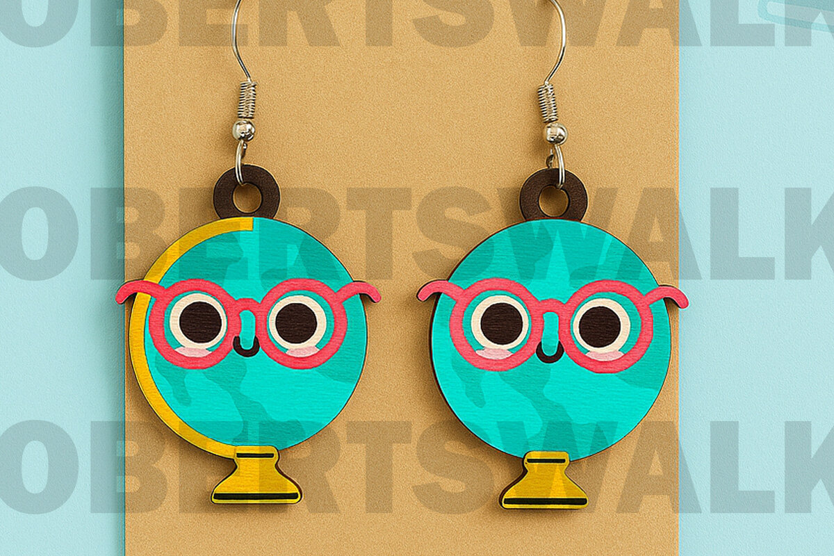 Σετ των 3 Intra απο ξύλο plywood 3mm-4mm πάχος Book Earrings – Στοίβα βιβλίων Δίασταση 2x2 cm INTRAFABR-124968235