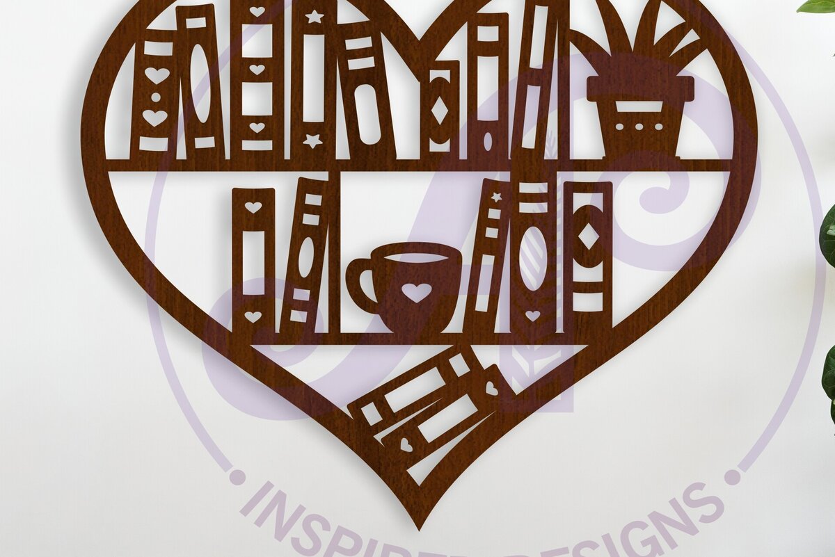 Σετ των 3 Intra απο ξύλο plywood 3mm-4mm πάχος Επιτοίχια ταμπέλα Heart Lovers Book, . Δίασταση 10x10 cm INTRAFABR-122229445