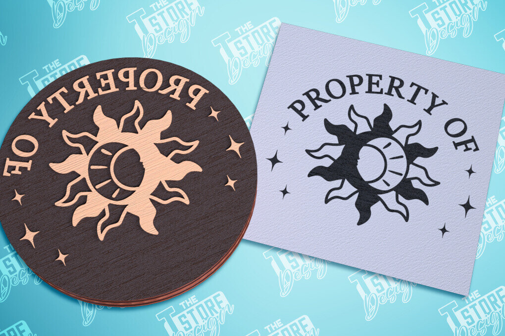 Σετ των 2 Intra απο ξύλο plywood 3mm-4mm πάχος Σφραγίδα βιβλίου | Ex Libris | Γραμματόσημο Δίασταση 15x15 cm INTRAFABR-99695029