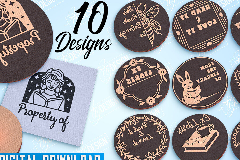 Σετ των 3 Intra απο ξύλο plywood 3mm-4mm πάχος Βιβλίο Σφραγίδα κοπής με λέιζερ | Γραμματόσημο Δίασταση 15x15 cm INTRAFABR-99065493