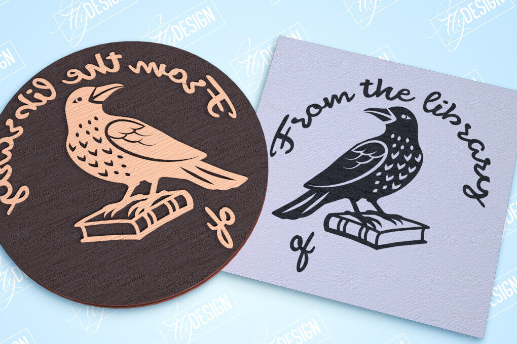 Σετ των 2 Intra απο ξύλο plywood 3mm-4mm πάχος Βιβλίο Σφραγίδα κοπής με λέιζερ | Γραμματόσημο Δίασταση 15x15 cm INTRAFABR-99064683