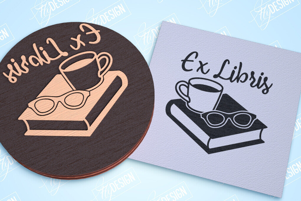 Σετ των 2 Intra απο ξύλο plywood 3mm-4mm πάχος Βιβλίο Σφραγίδα κοπής με λέιζερ | Γραμματόσημο Δίασταση 15x15 cm INTRAFABR-99064700