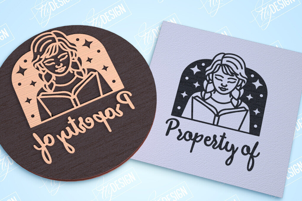 Σετ των 2 Intra απο ξύλο plywood 3mm-4mm πάχος Βιβλίο Σφραγίδα κοπής με λέιζερ | Γραμματόσημο Δίασταση 15x15 cm INTRAFABR-99064706