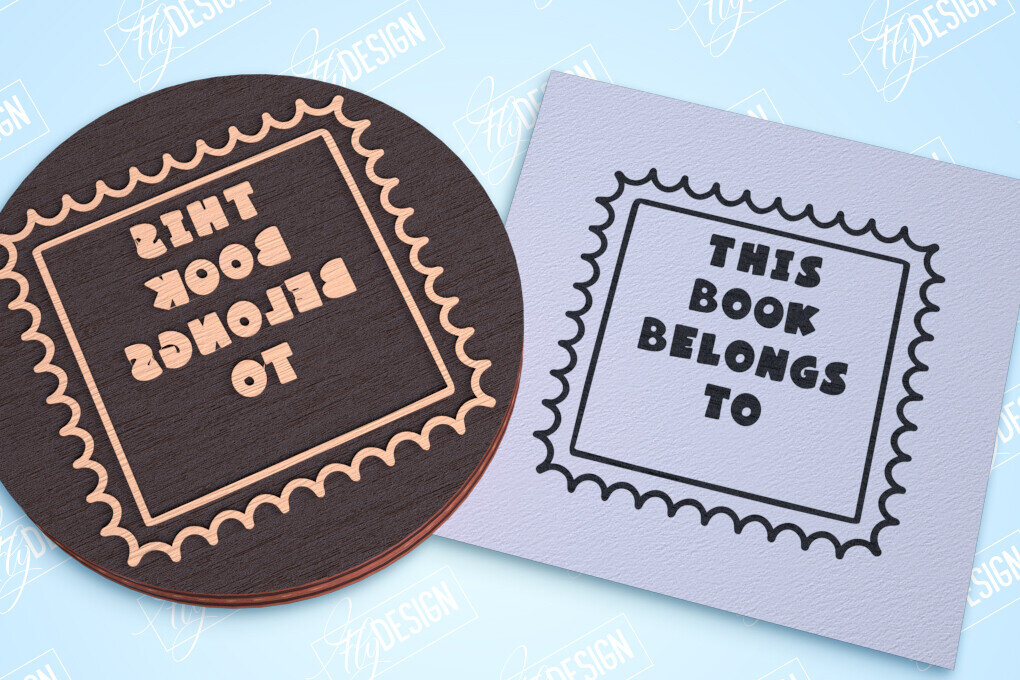 Σετ των 2 Intra απο ξύλο plywood 3mm-4mm πάχος Βιβλίο Σφραγίδα κοπής με λέιζερ | Γραμματόσημο Δίασταση 15x15 cm INTRAFABR-99064716