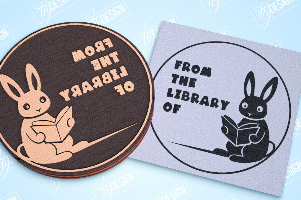 Σετ των 2 Intra απο ξύλο plywood 3mm-4mm πάχος Βιβλίο Σφραγίδα κοπής με λέιζερ | Γραμματόσημο Δίασταση 15x15 cm INTRAFABR-99064721