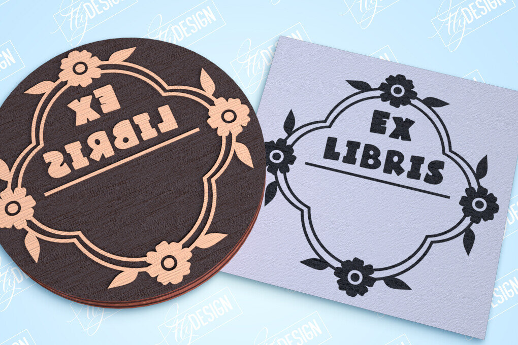 Σετ των 2 Intra απο ξύλο plywood 3mm-4mm πάχος Βιβλίο Σφραγίδα κοπής με λέιζερ | Γραμματόσημο Δίασταση 15x15 cm INTRAFABR-99064727