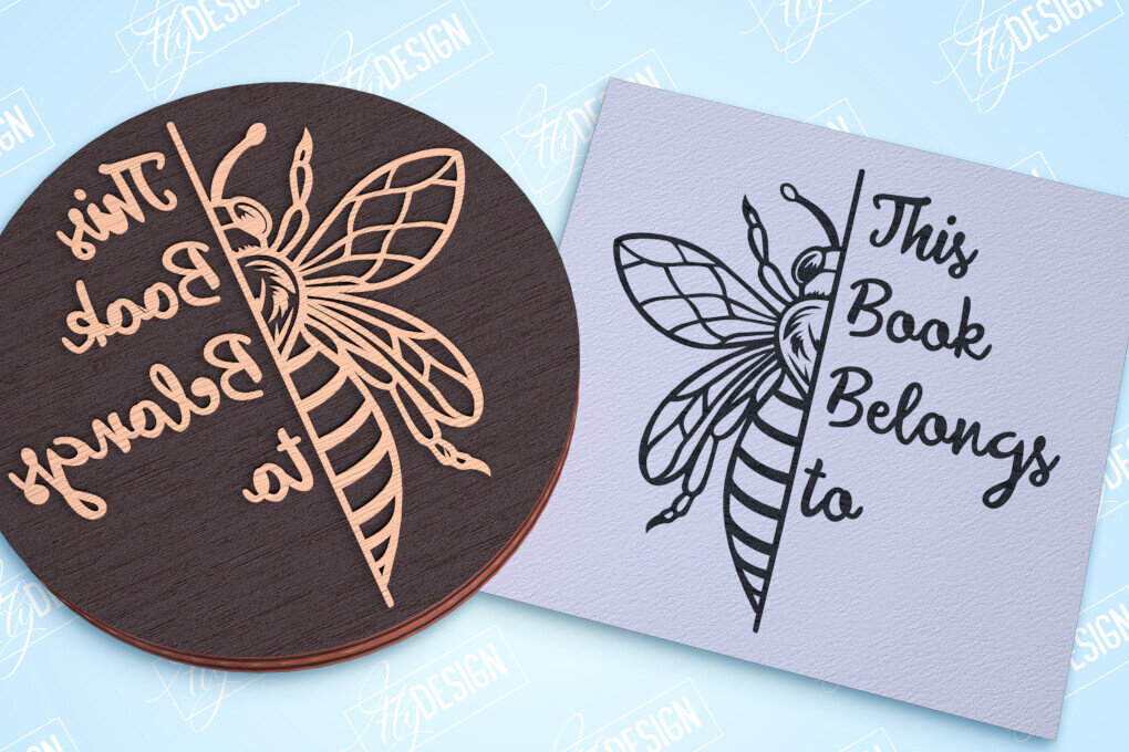 Σετ των 2 Intra απο ξύλο plywood 3mm-4mm πάχος Βιβλίο Σφραγίδα κοπής με λέιζερ | Γραμματόσημο Δίασταση 15x15 cm INTRAFABR-99064597