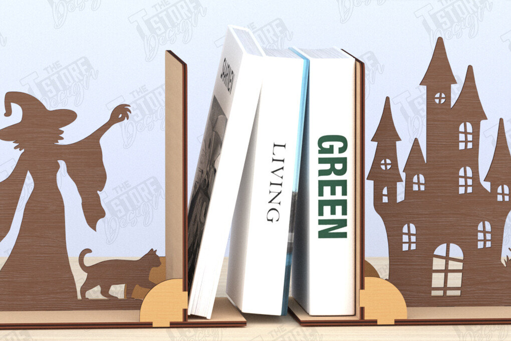 Σετ των 2 Intra απο ξύλο plywood 3mm-4mm πάχος Βιβλιοθήκη με λέιζερ | Πώμα βιβλίου | CNC Δίασταση 15x15 cm INTRAFABR-119955498