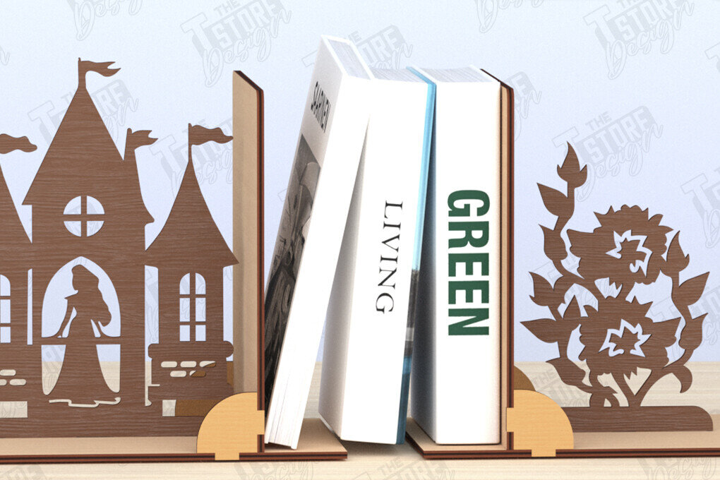 Σετ των 2 Intra απο ξύλο plywood 3mm-4mm πάχος Βιβλιοθήκη με λέιζερ | Πώμα βιβλίου | CNC Δίασταση 15x15 cm INTRAFABR-120176797