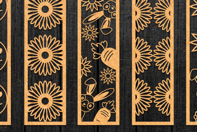 Σετ των 2 Intra απο ξύλο plywood 3mm-4mm πάχος Σελιδοδείκτης Πασχαλινό σχέδιο κοπής με λέιζερ Δίασταση 15x15 cm INTRAFABR-64235068