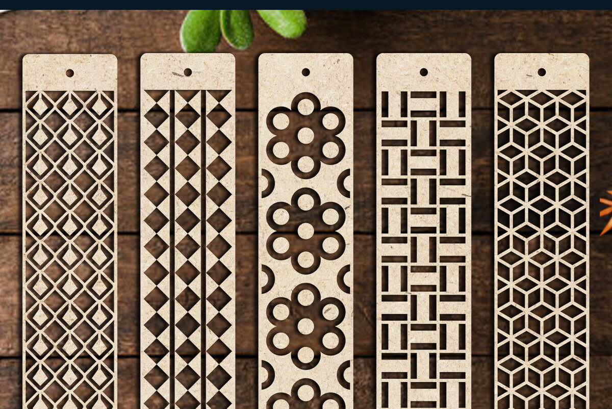 Σετ των 2 Intra απο ξύλο plywood 3mm-4mm πάχος Σελιδοδείκτης  Set Δίασταση 10x20 cm INTRAFABR-103862918